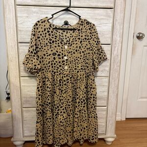 SHEIN Leopard Print Mini Dress - Tan and Black